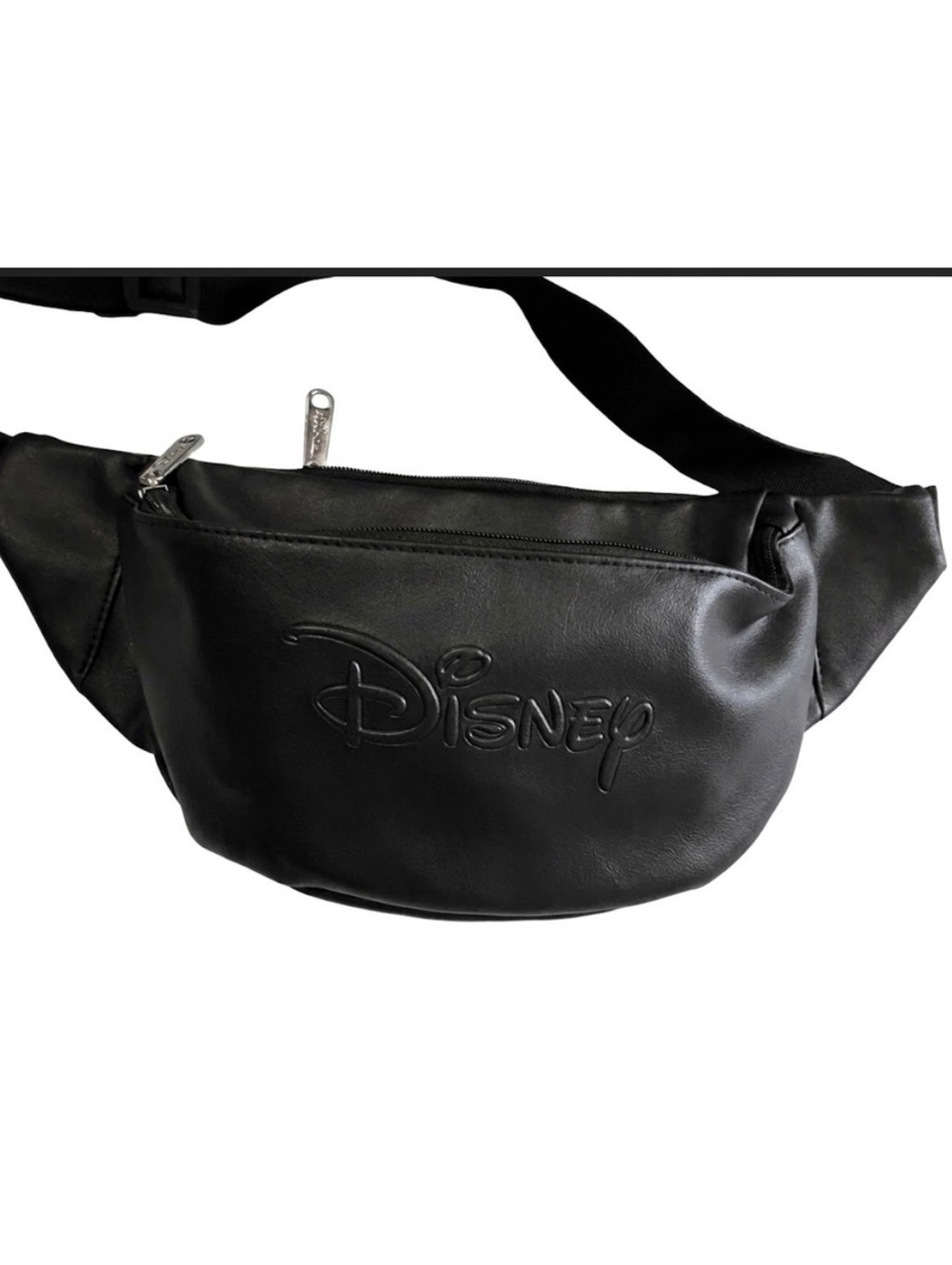 Disney Black Faux Leather Embossed Fanny Pack